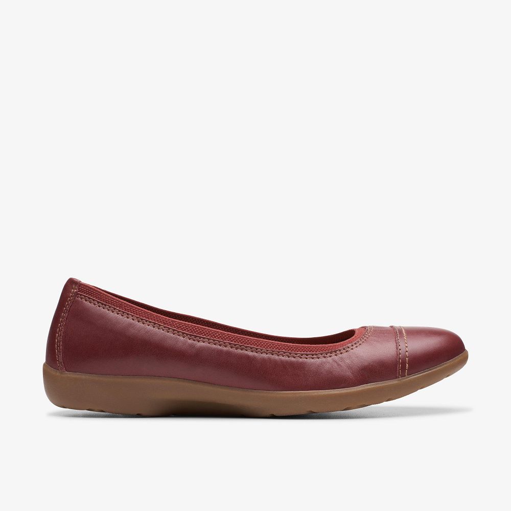 Chestnut Leather Clarks Meadow Opal Women Ballet Flats | 6359MFDWJ