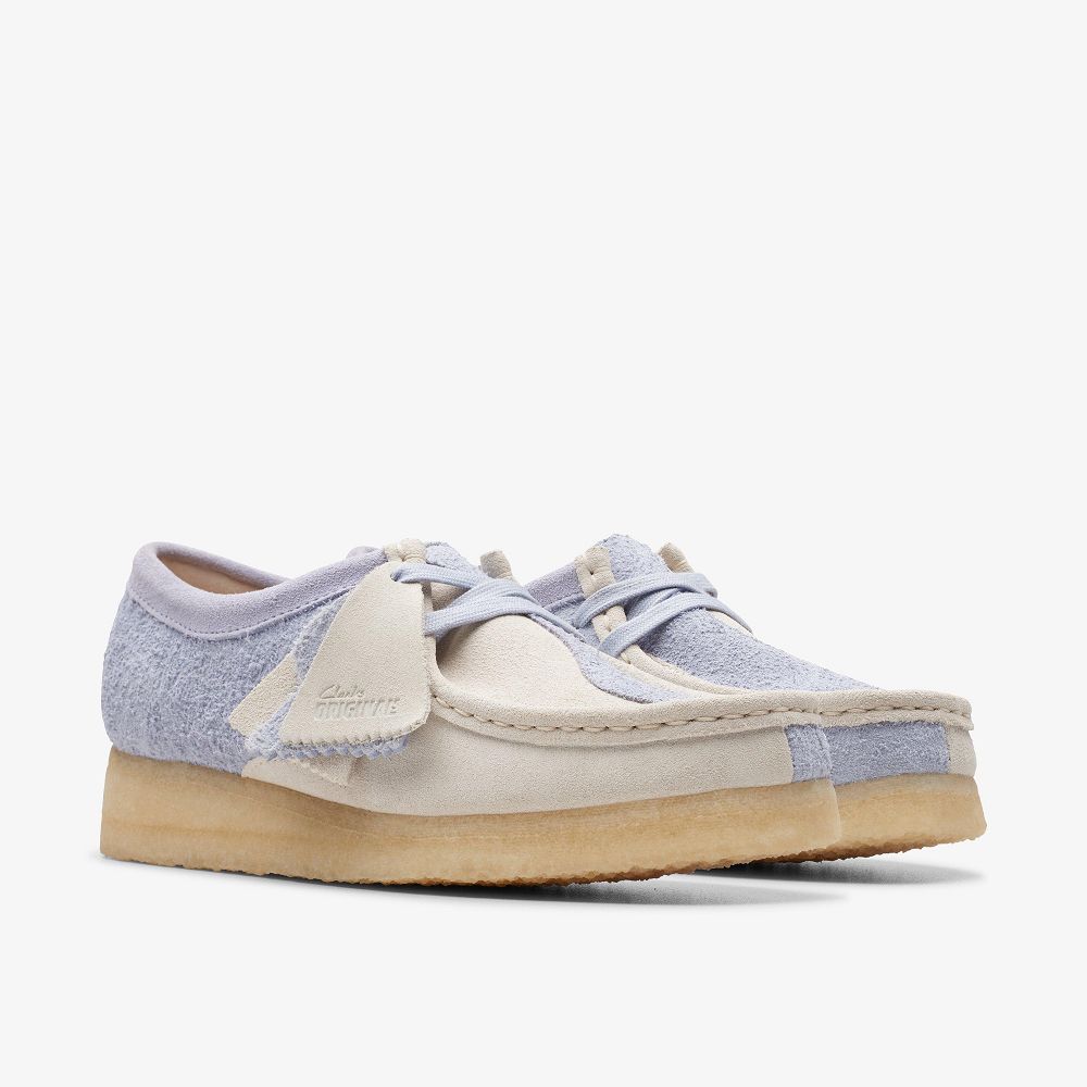 Cloud Grey Combination Clarks Wallabee Women Loafers | 4186AQBXZ