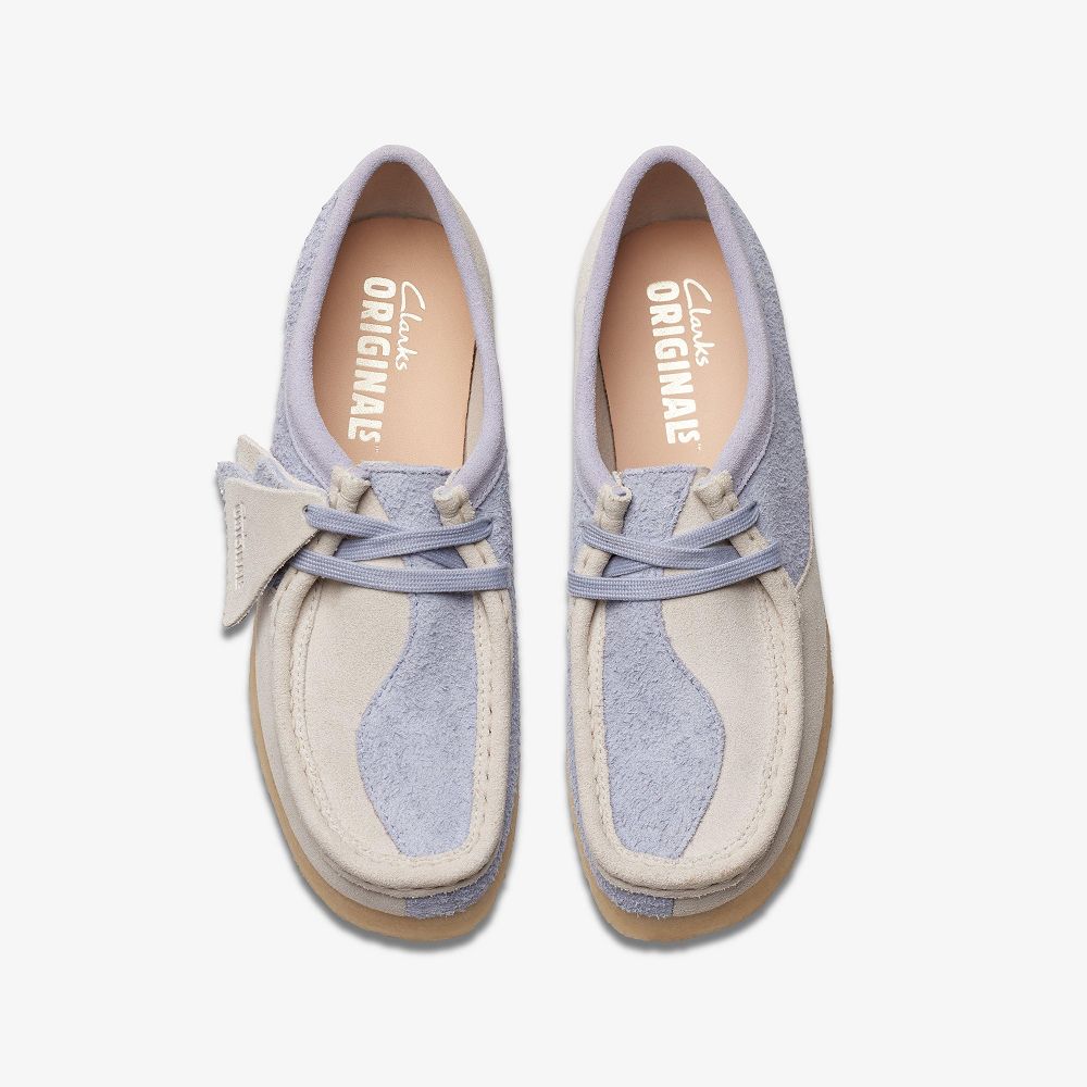 Cloud Grey Combination Clarks Wallabee Women Loafers | 4186AQBXZ