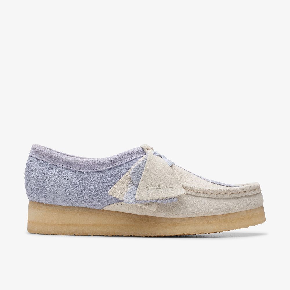 Cloud Grey Combination Clarks Wallabee Women Loafers | 4186AQBXZ