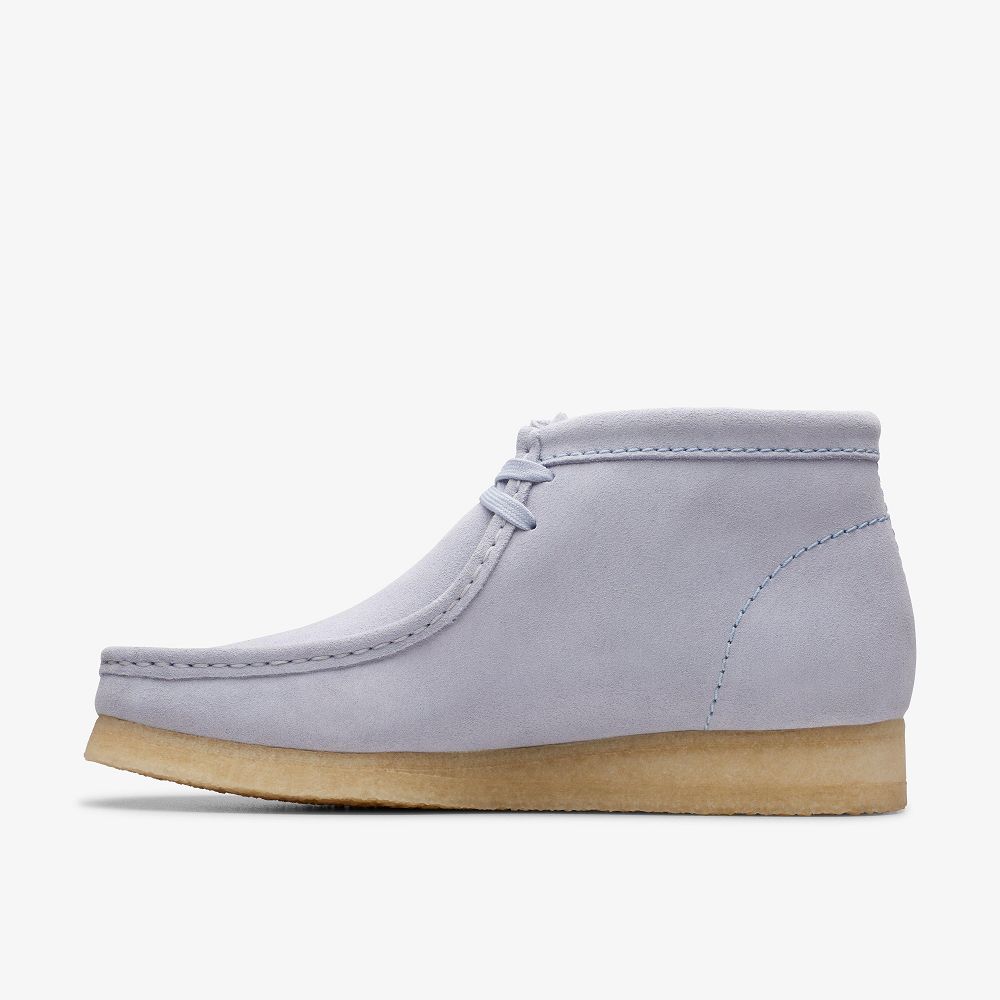 Cloud Grey Suede Clarks Wallabee Men Boots | 3685AHWDX