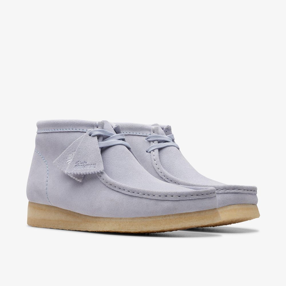 Cloud Grey Suede Clarks Wallabee Men Boots | 3685AHWDX