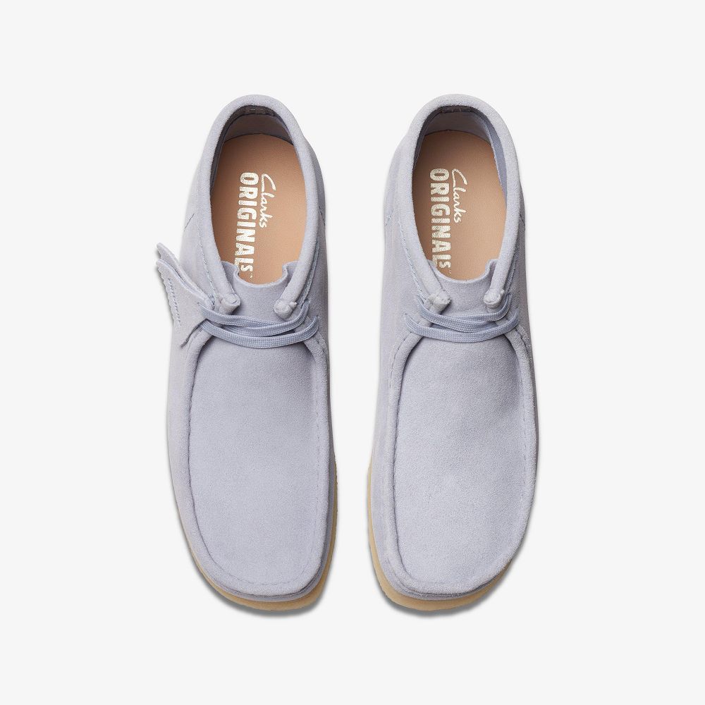 Cloud Grey Suede Clarks Wallabee Men Boots | 3685AHWDX