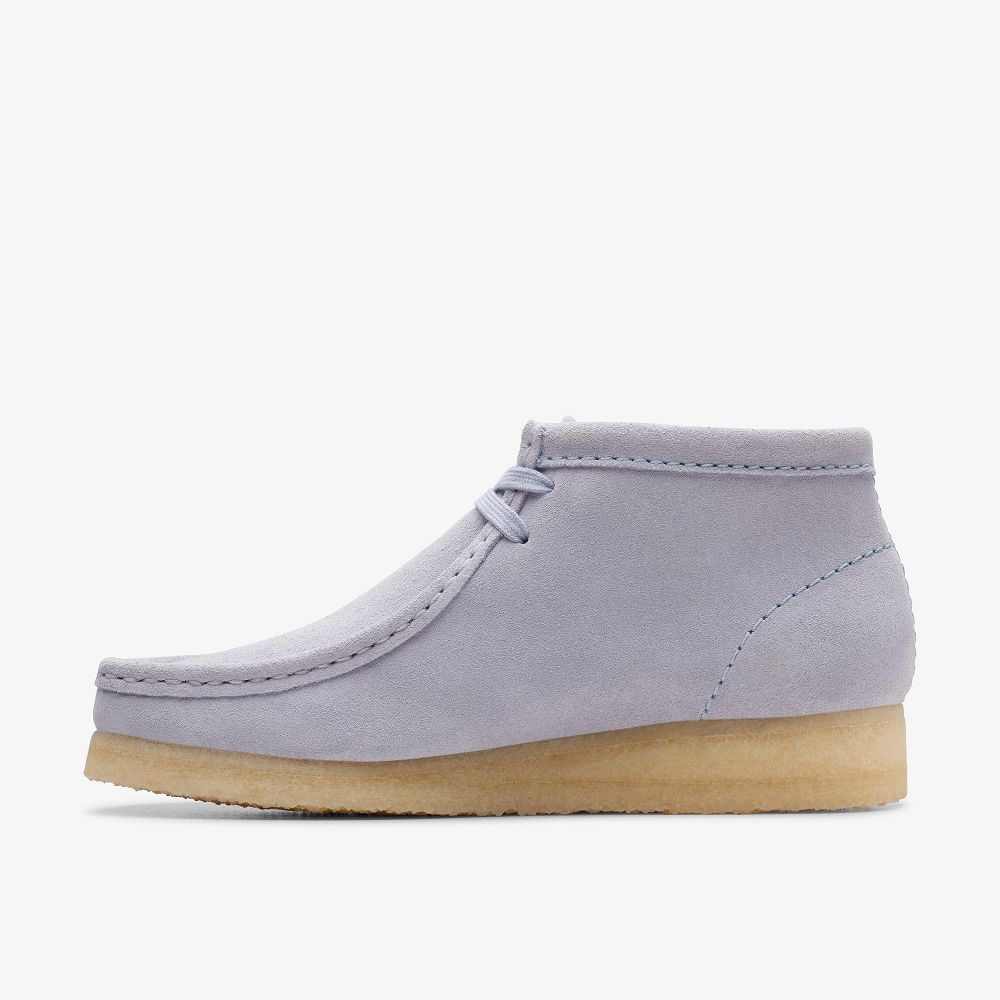 Cloud Grey Suede Clarks Wallabee Women Boots | 2618DEVAW