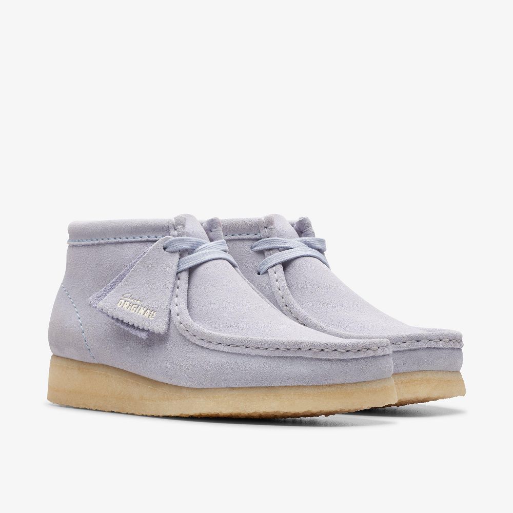 Cloud Grey Suede Clarks Wallabee Women Boots | 2618DEVAW