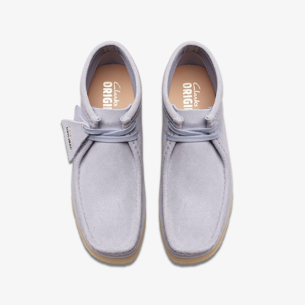 Cloud Grey Suede Clarks Wallabee Women Boots | 2618DEVAW