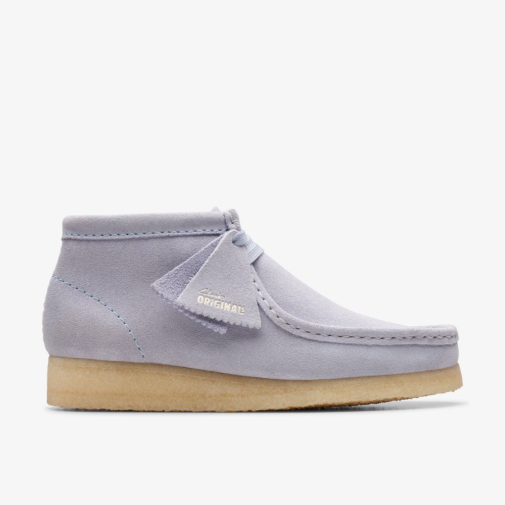 Cloud Grey Suede Clarks Wallabee Women Boots | 2618DEVAW