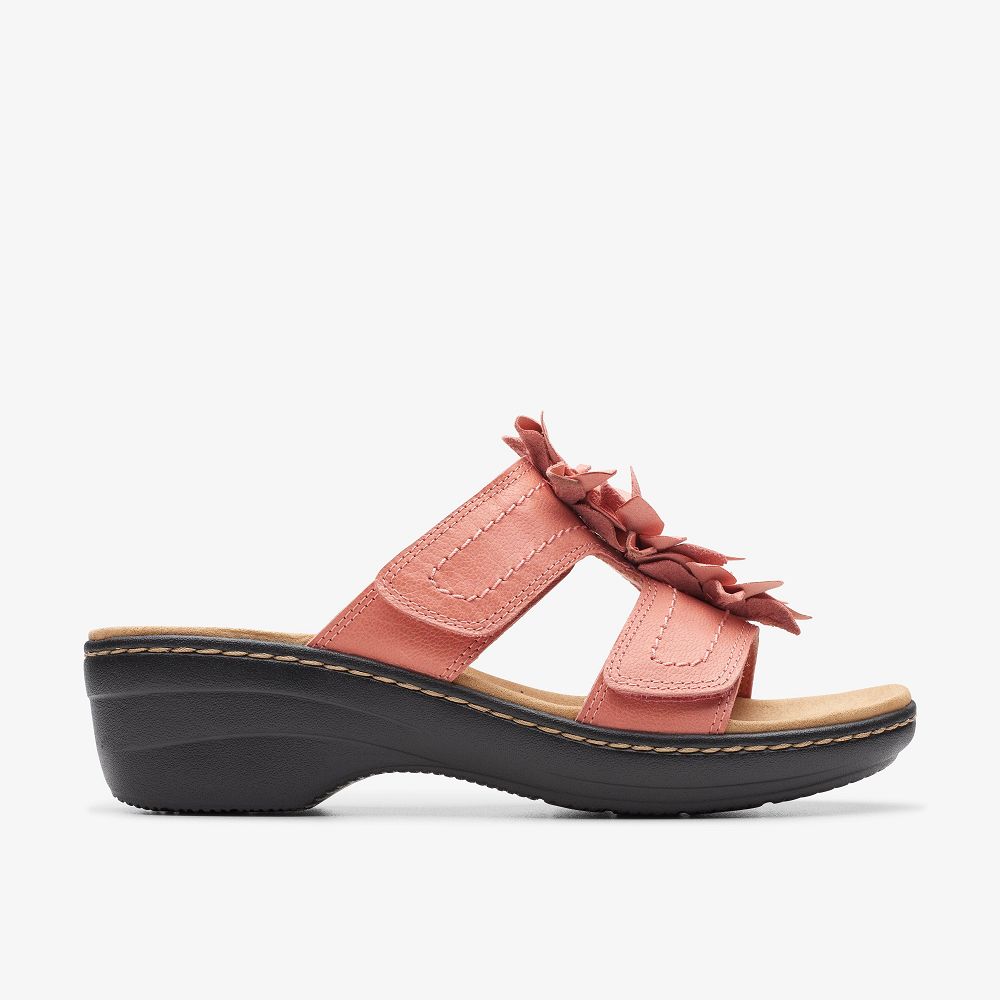 Coral Leather Clarks Merliah Raelyn Women Sandals | 4203HJLAI