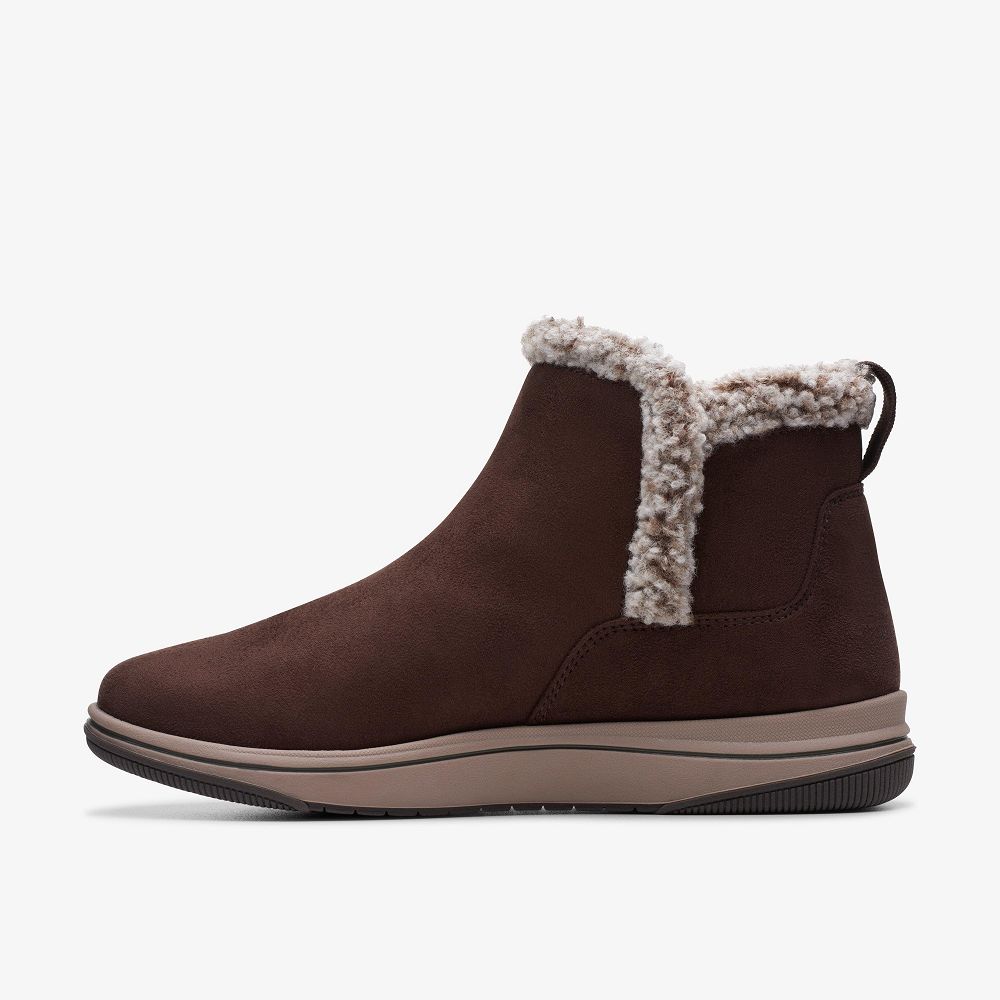 Dark Brown Clarks Breeze Fur Women Boots | 5613LMTQB