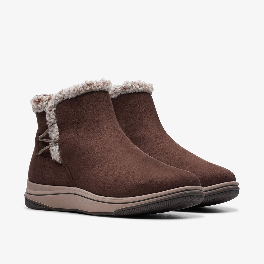 Dark Brown Clarks Breeze Fur Women Boots | 5613LMTQB