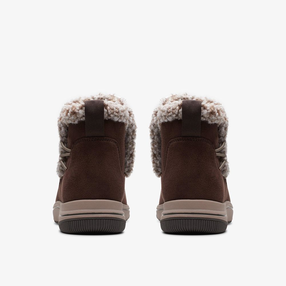 Dark Brown Clarks Breeze Fur Women Boots | 5613LMTQB