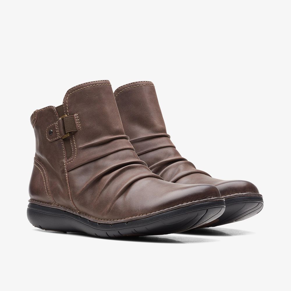 Dark Brown Clarks Un Loop Top Women Boots | 9085TCZWU