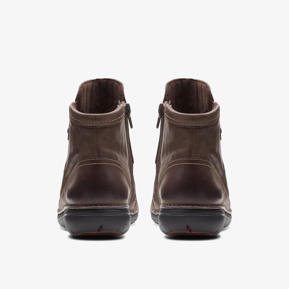 Dark Brown Clarks Un Loop Top Women Boots | 9085TCZWU