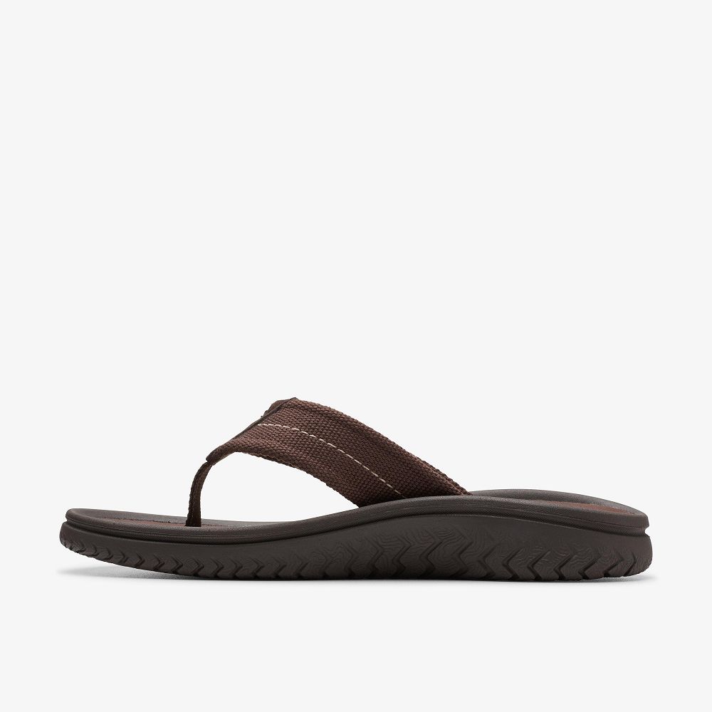 Dark Brown Clarks Wesley Men Sandals | 6710OJLKQ