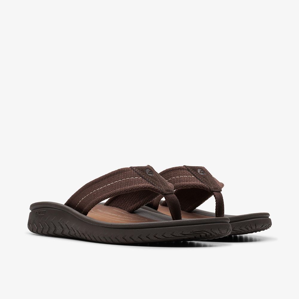 Dark Brown Clarks Wesley Men Sandals | 6710OJLKQ