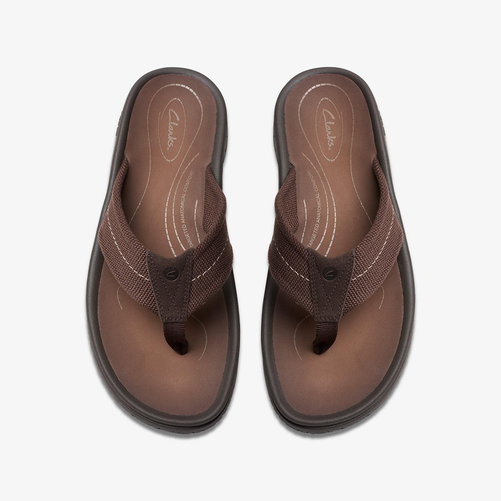 Dark Brown Clarks Wesley Men Sandals | 6710OJLKQ