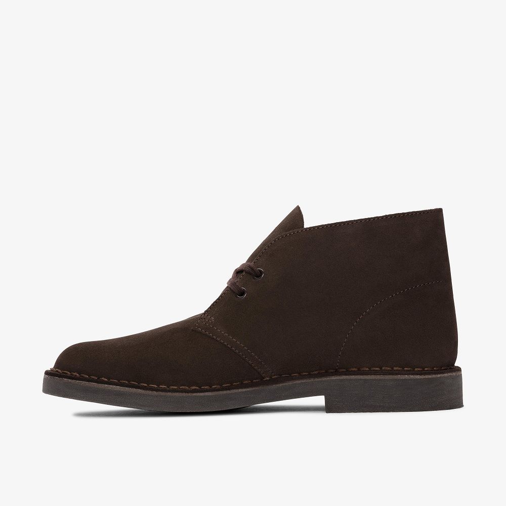 Dark Brown Suede Clarks Desert Evo Men Boots | 3764ASCFO