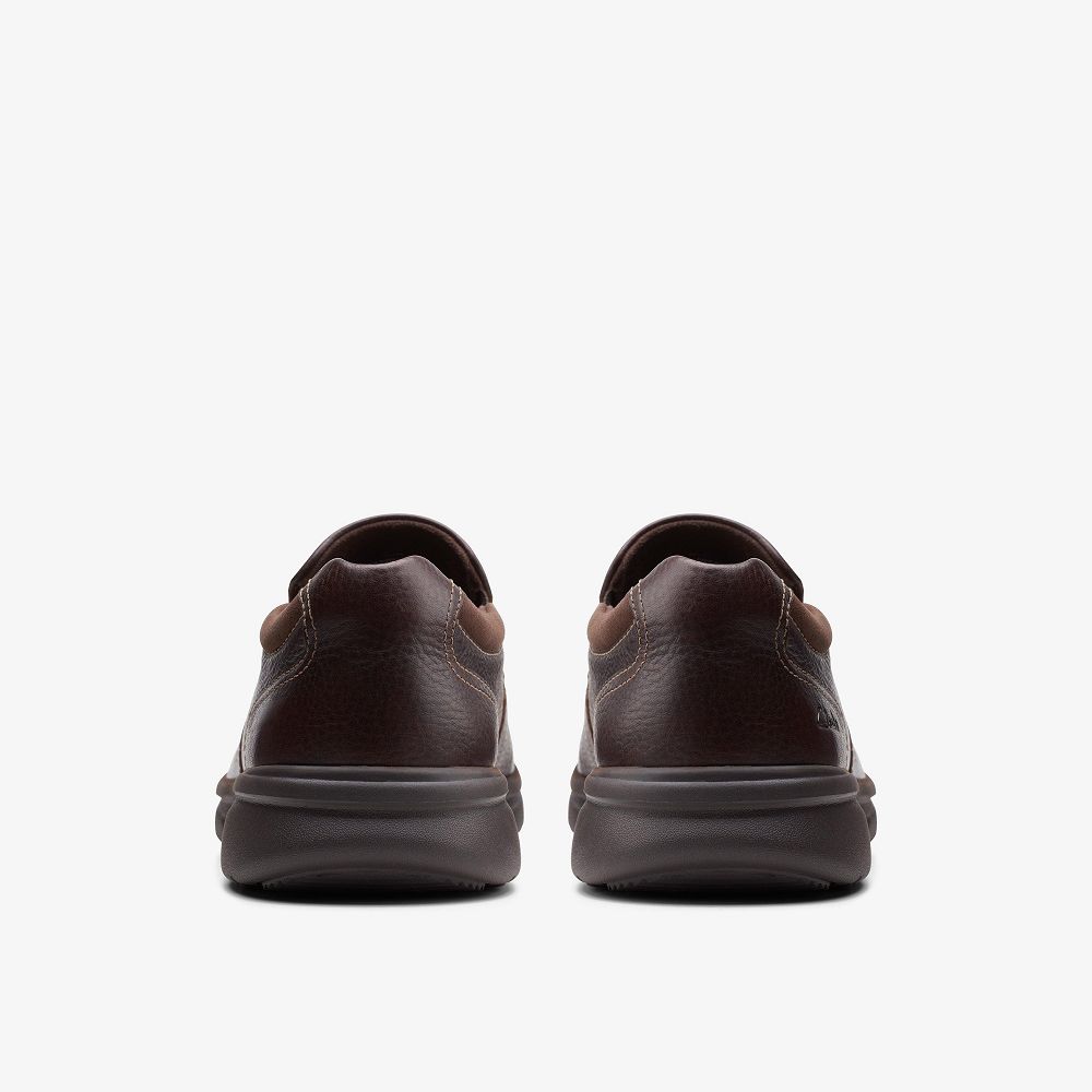 Dark Brown Tumbled Clarks Bradley Step Men Loafers | 8952VBDWU