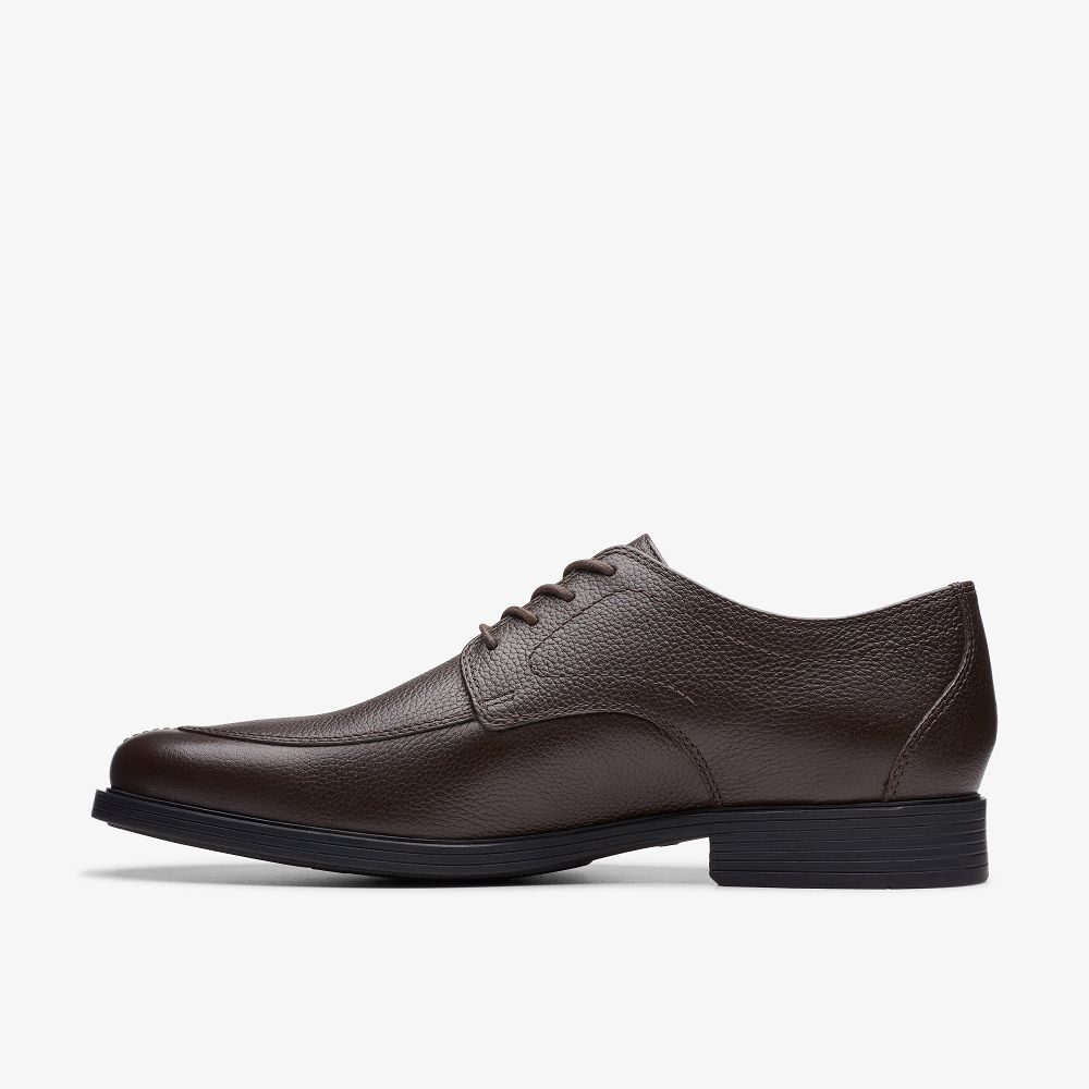 Dark Brown Tumbled Clarks Whiddon Apron Men Oxfords | 3208YBQWD