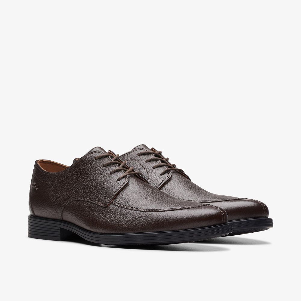 Dark Brown Tumbled Clarks Whiddon Apron Men Oxfords | 3208YBQWD