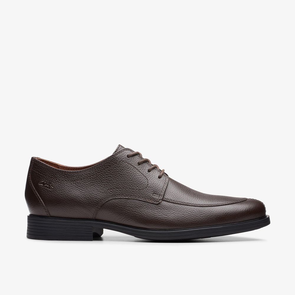 Dark Brown Tumbled Clarks Whiddon Apron Men Oxfords | 3208YBQWD