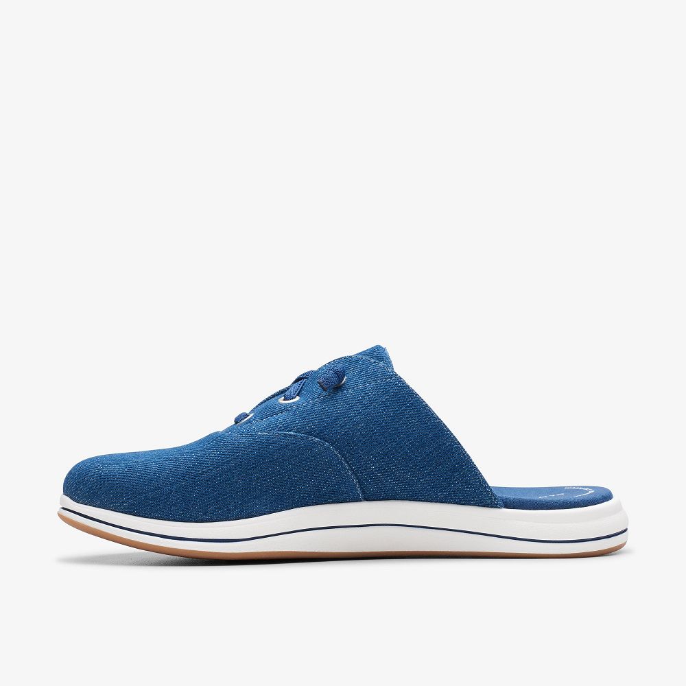 Dark Denim Clarks Breeze Clara Women Mules | 0183AUBCJ