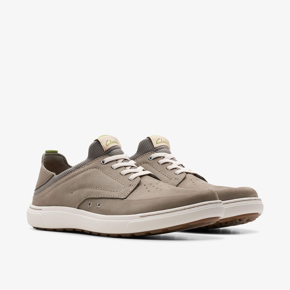 Dark Grey Nubuck Clarks Mapstone Easy Men Sneakers | 8540EAKIP