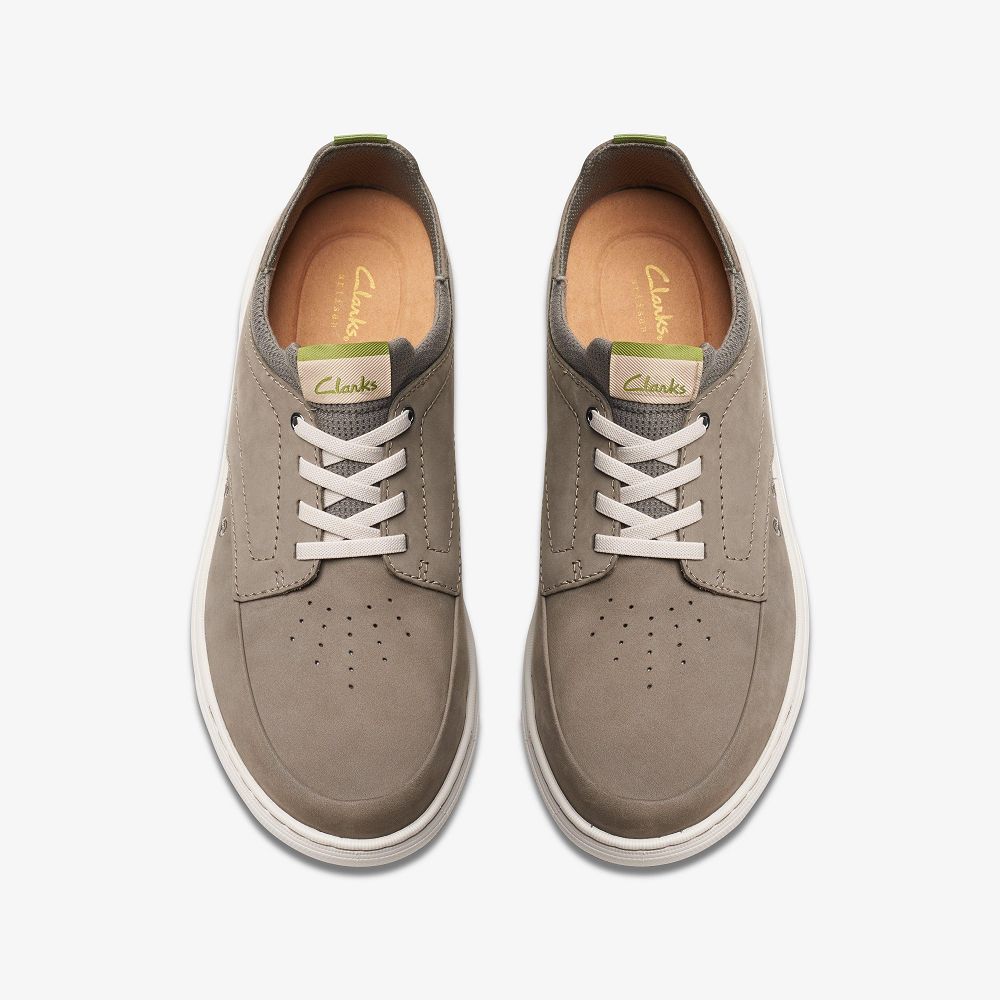 Dark Grey Nubuck Clarks Mapstone Easy Men Sneakers | 8540EAKIP