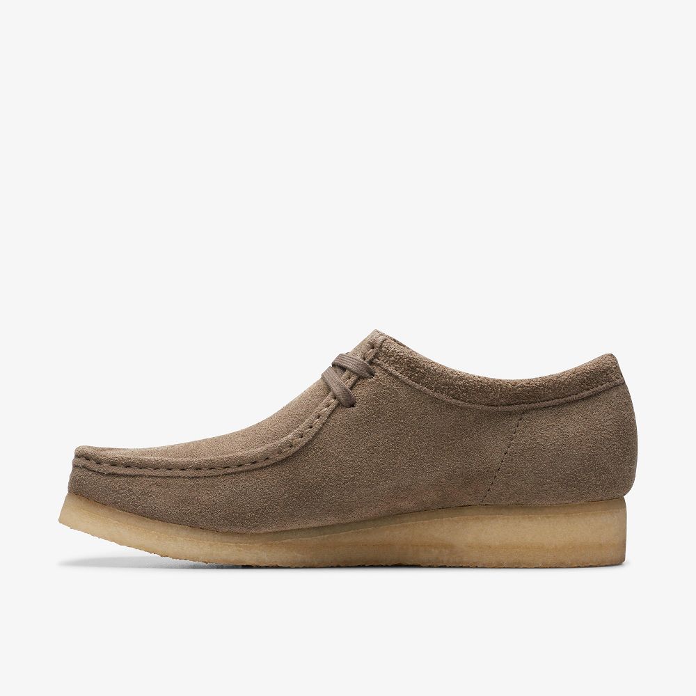 Dark Grey Suede Clarks Wallabee Men Loafers | 9635QCVET