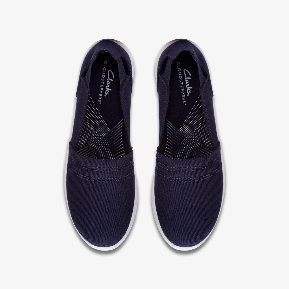 Dark Navy Clarks Breeze Step II Women Slip-Ons | 6712OXAIC