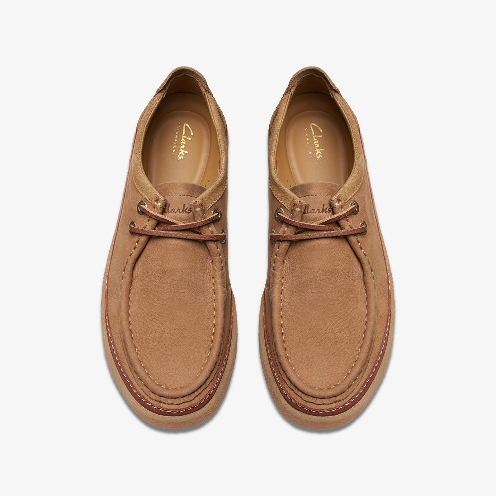 Dark Sand Clarks Clarkwood Moc Men Moccasins | 5603VAKSZ