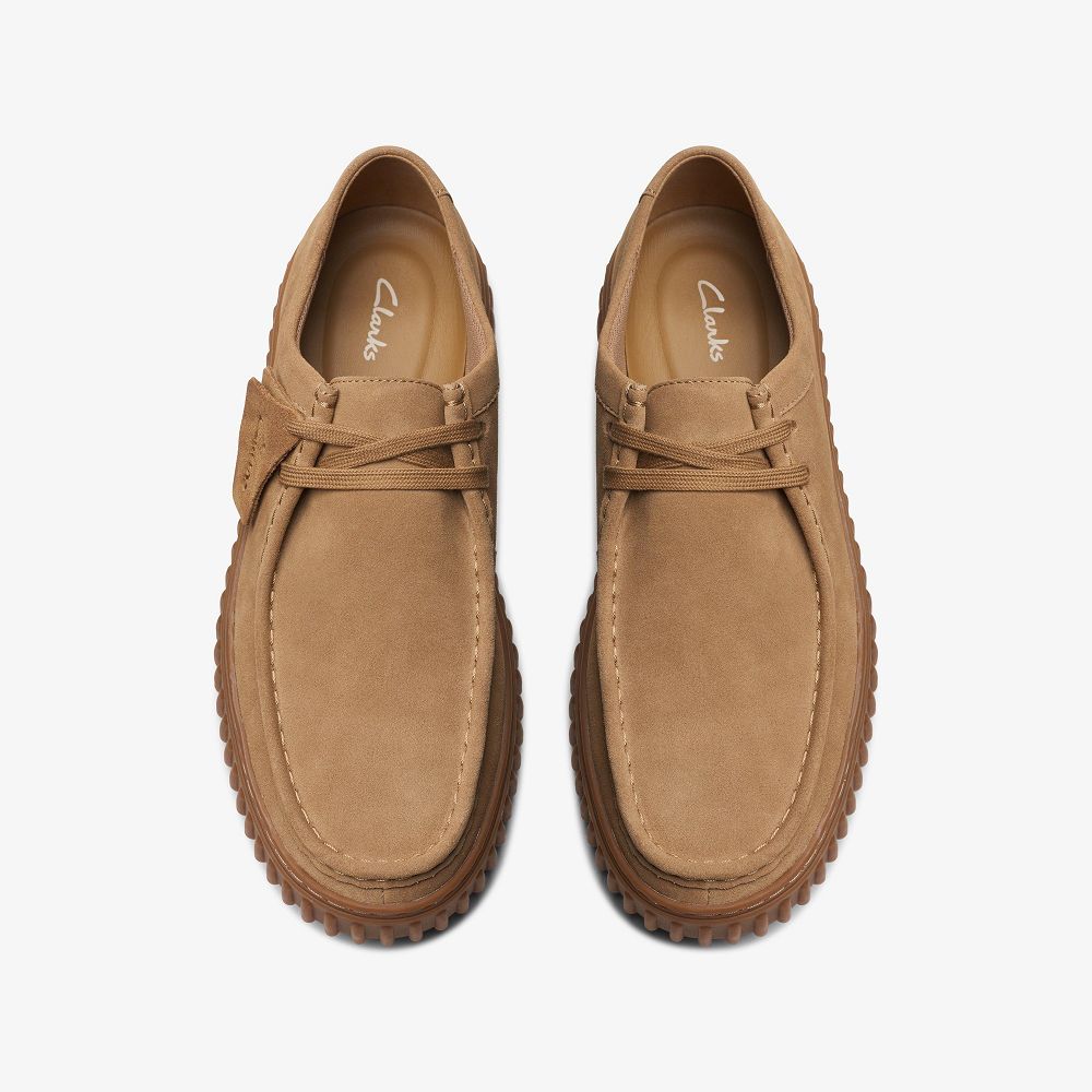 Dark Sand Suede Clarks Torhill Lo Men Moccasins | 3102QOUDA