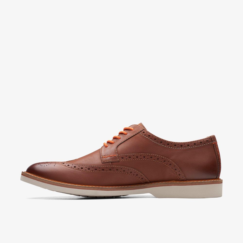 Dark Tan Leather Clarks Atticus LT Limit Men Oxfords | 3047SMIXT