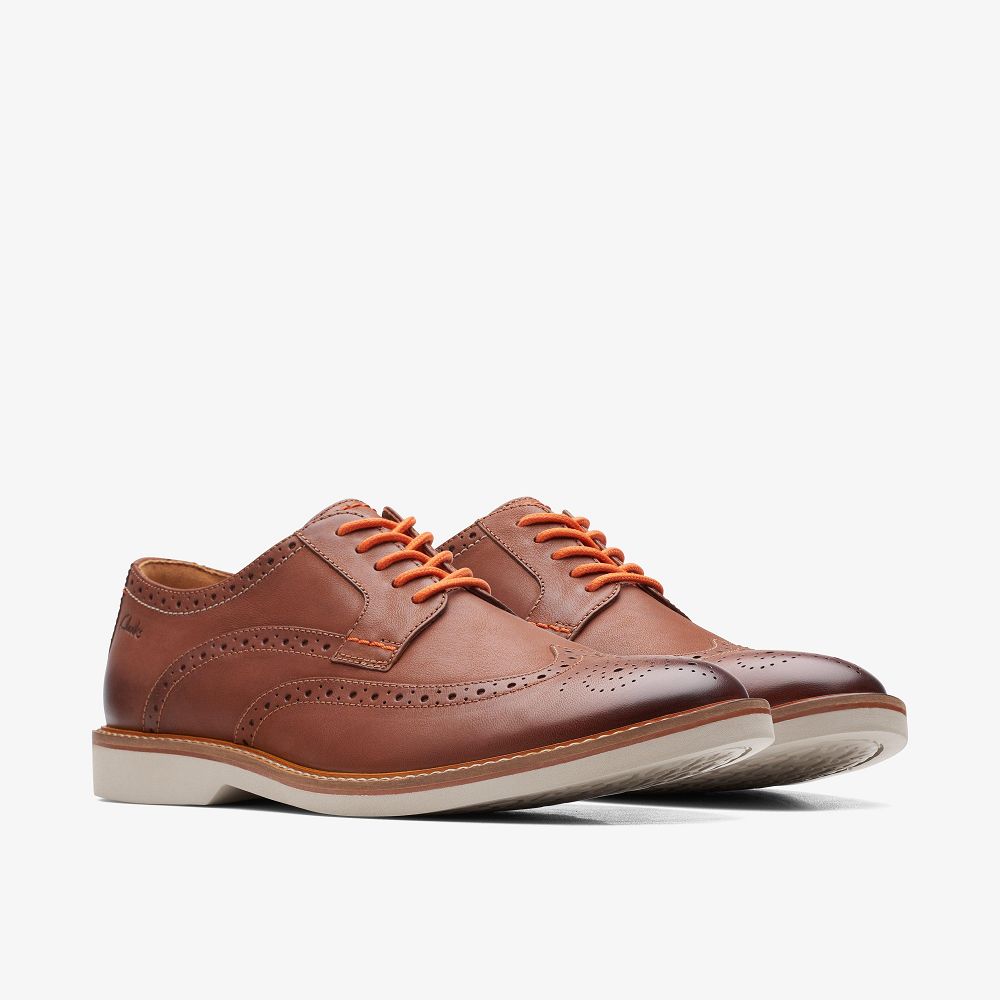 Dark Tan Leather Clarks Atticus LT Limit Men Oxfords | 3047SMIXT