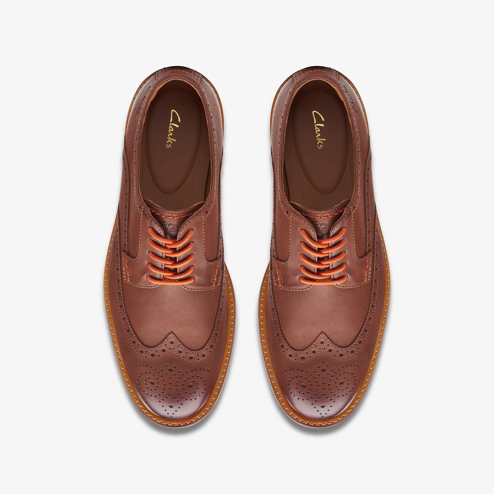 Dark Tan Leather Clarks Atticus LT Limit Men Oxfords | 3047SMIXT