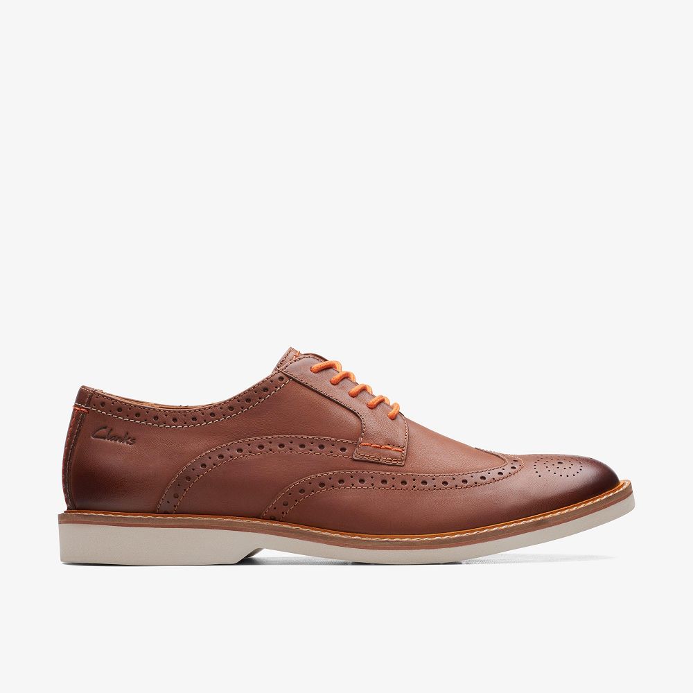 Dark Tan Leather Clarks Atticus LT Limit Men Oxfords | 3047SMIXT