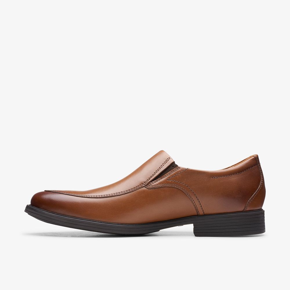 Dark Tan Leather Clarks Whiddon Step Men Loafers | 8194EVURC