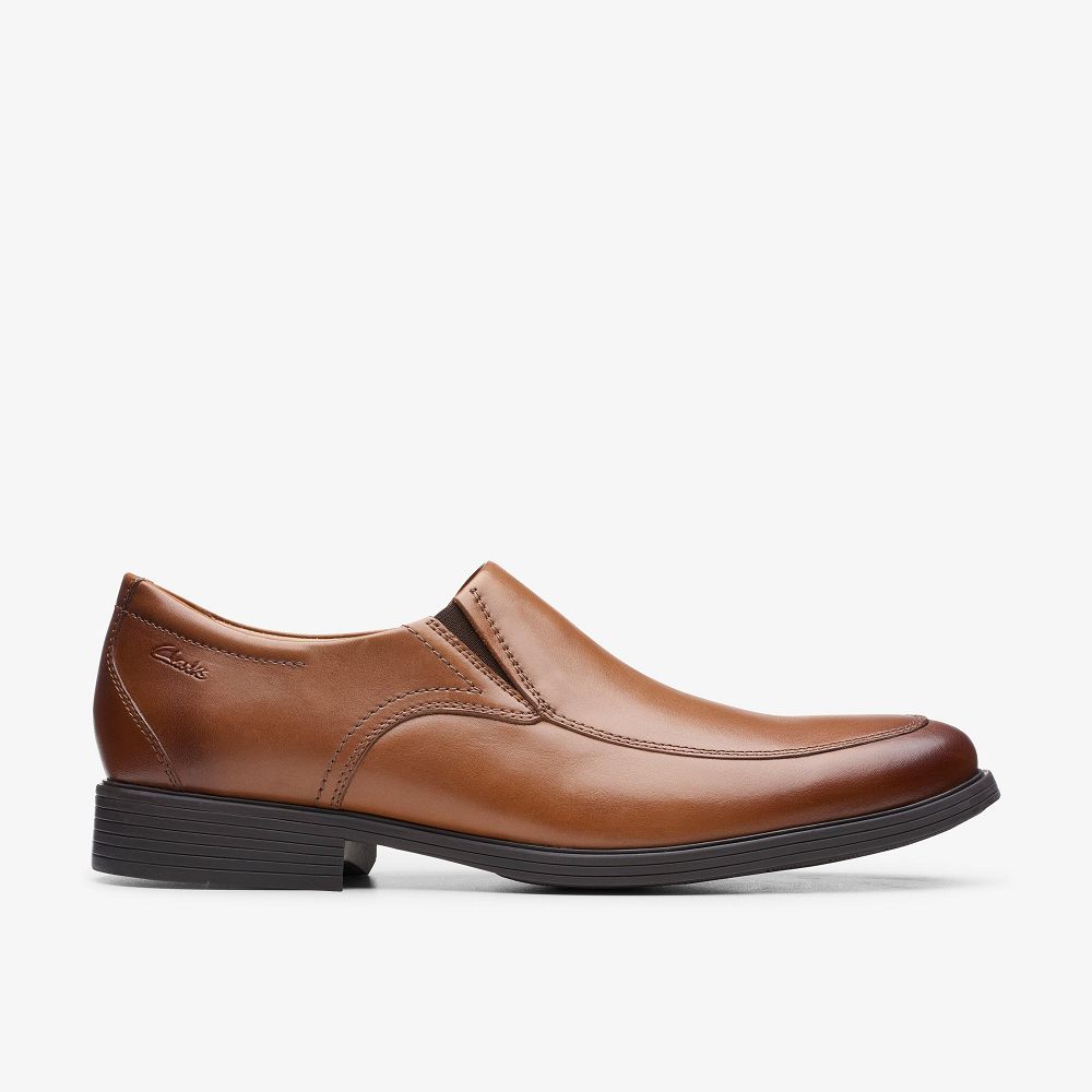 Dark Tan Leather Clarks Whiddon Step Men Loafers | 8194EVURC