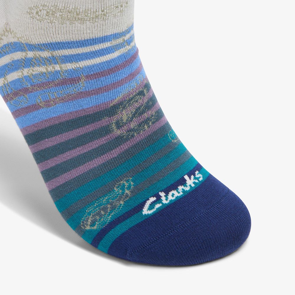 Deep Blue Clarks Paisley Stripe Bamboo Men Socks | 3284XUNOJ