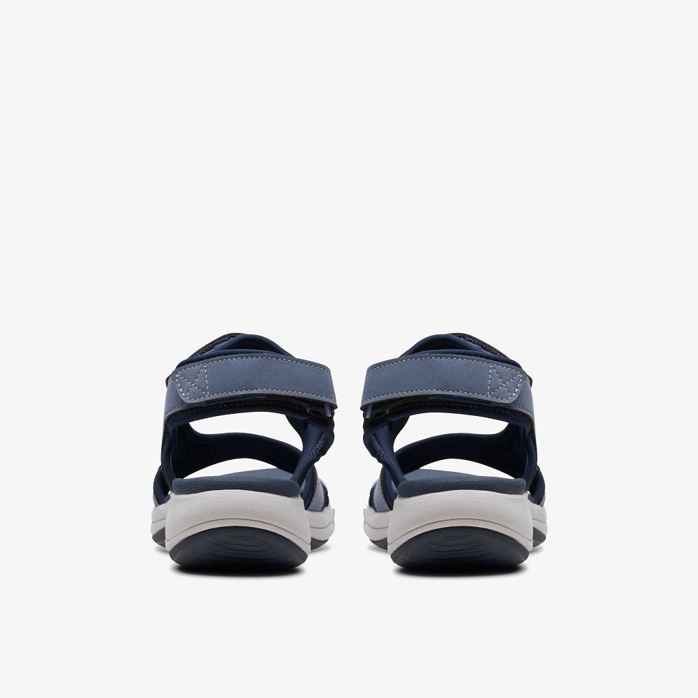 Denim Blue Clarks Mira Bay Women Sandals | 2306RAUJQ