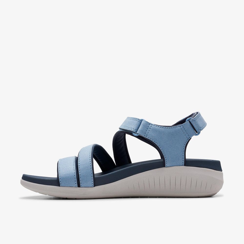 Denim Clarks Glide Hi Ella Women Sandals | 9421GSTRK