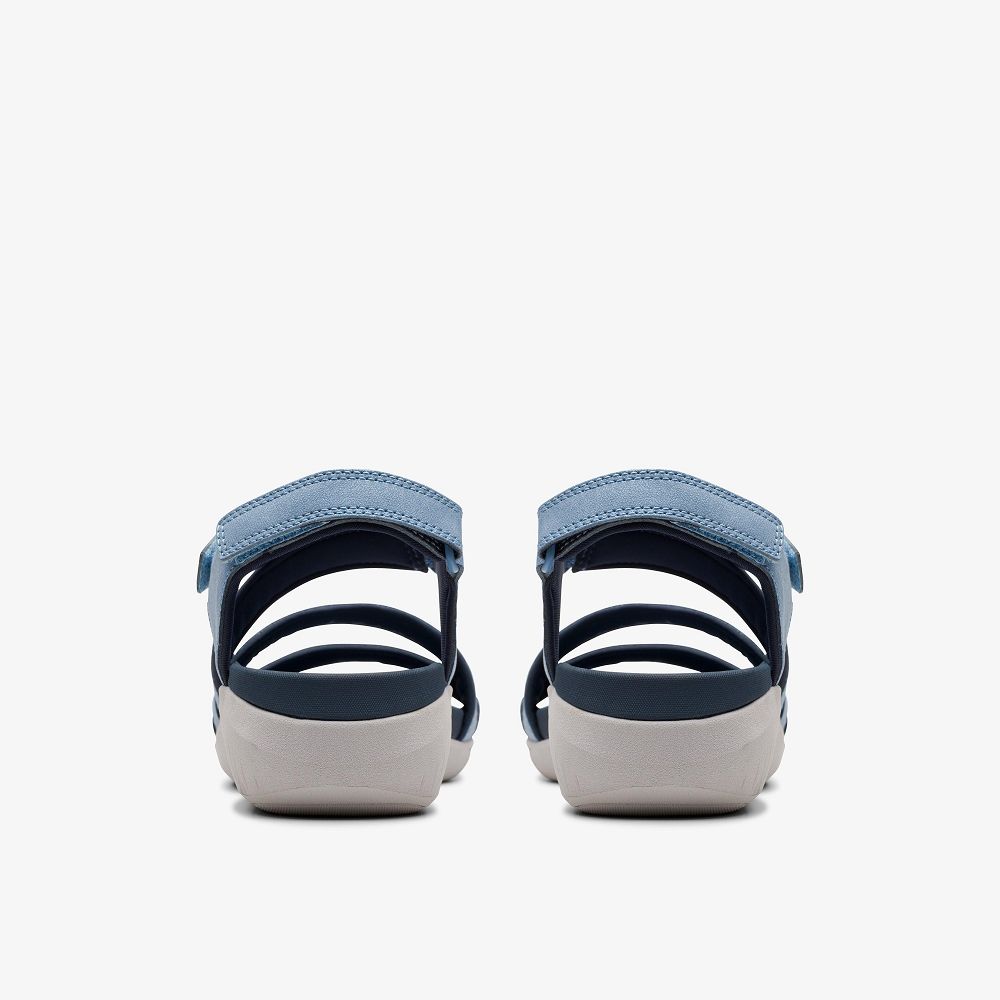 Denim Clarks Glide Hi Ella Women Sandals | 9421GSTRK