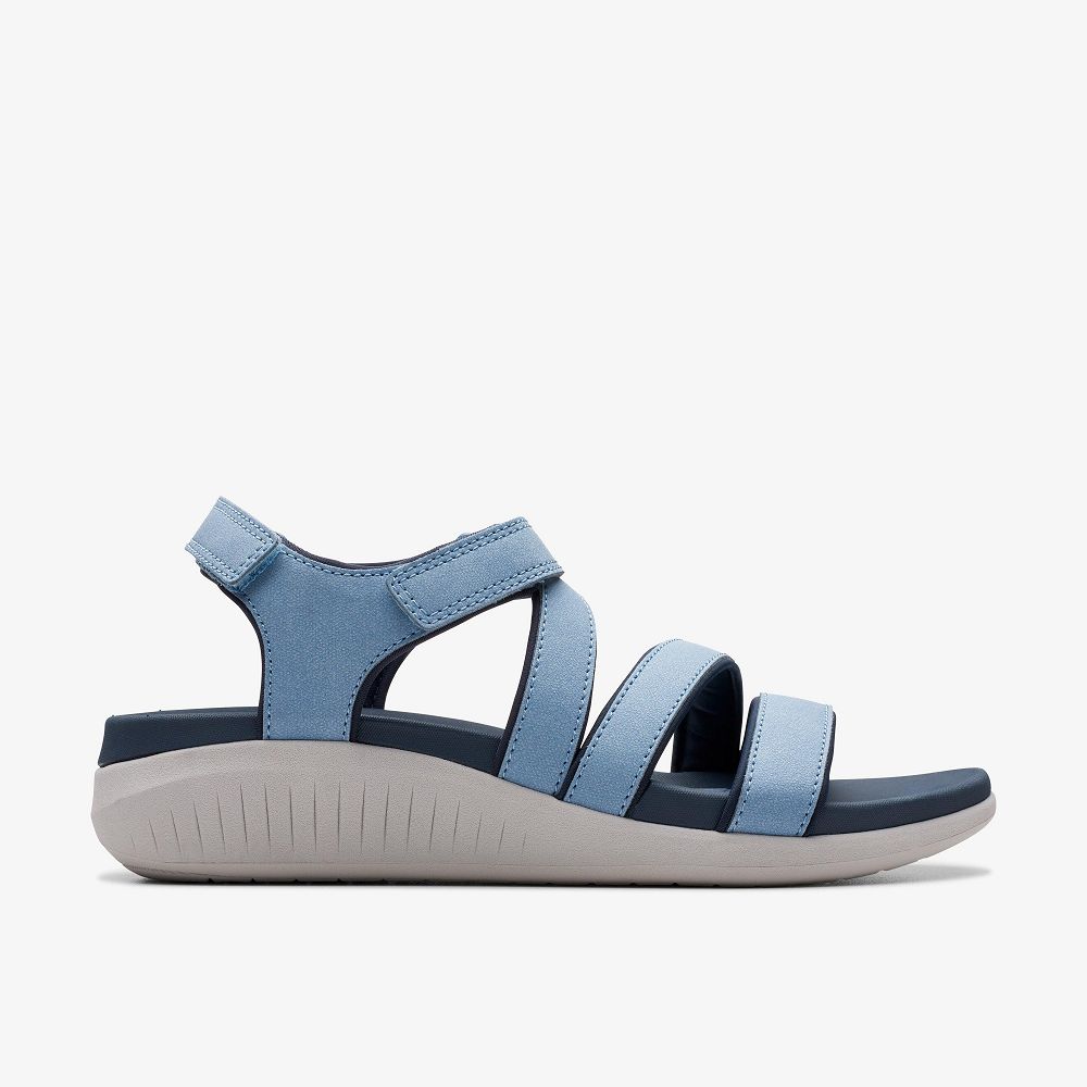 Denim Clarks Glide Hi Ella Women Sandals | 9421GSTRK