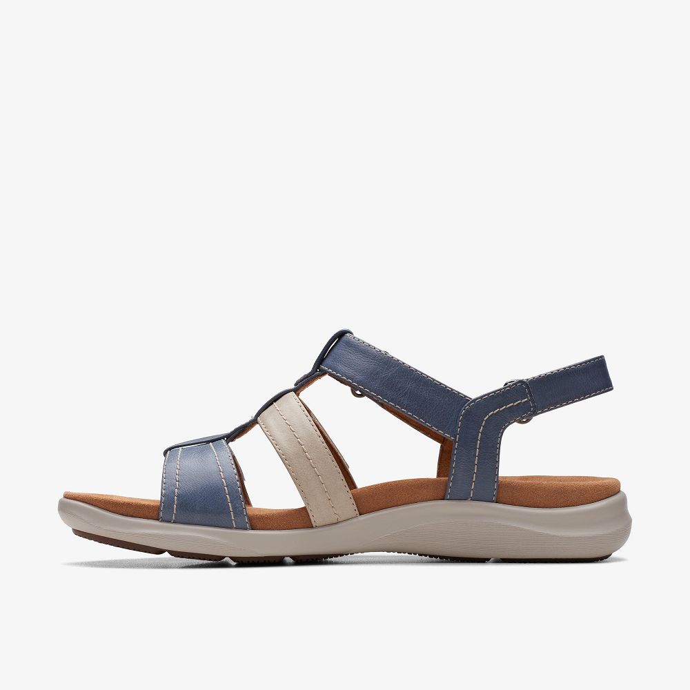 Denim Combination Clarks Kitly Step Women Sandals | 7691XQIOY