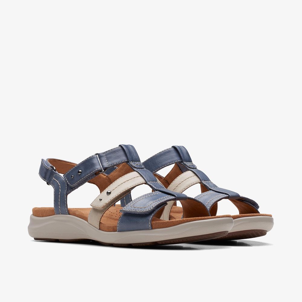 Denim Combination Clarks Kitly Step Women Sandals | 7691XQIOY