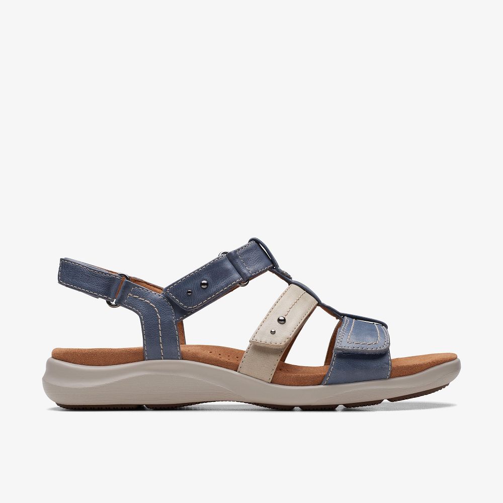 Denim Combination Clarks Kitly Step Women Sandals | 7691XQIOY