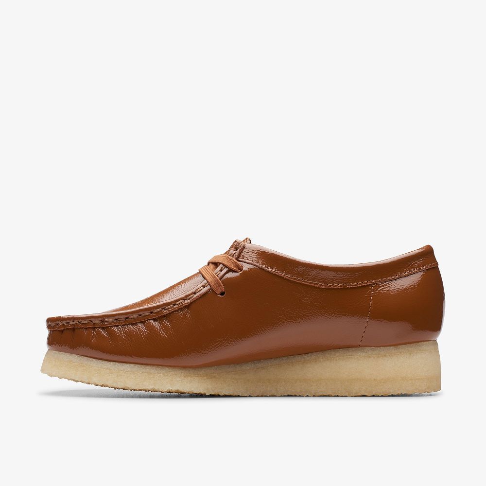 Dusk Brown Patent Clarks Wallabee Women Loafers | 8307YNMHQ