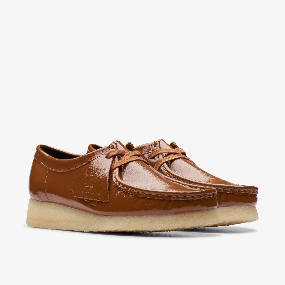 Dusk Brown Patent Clarks Wallabee Women Loafers | 8307YNMHQ