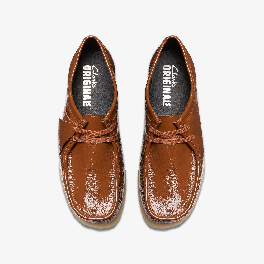 Dusk Brown Patent Clarks Wallabee Women Loafers | 8307YNMHQ