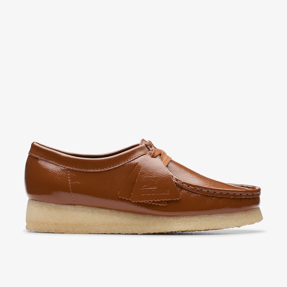 Dusk Brown Patent Clarks Wallabee Women Loafers | 8307YNMHQ